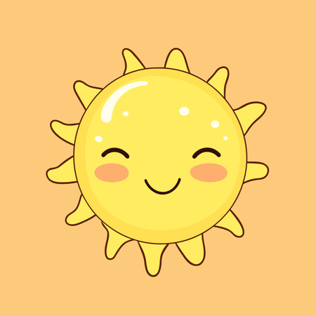 Sun. Sun hand-drawn comic illustration. Vector doodle style cartoon illustrationのイラスト素材