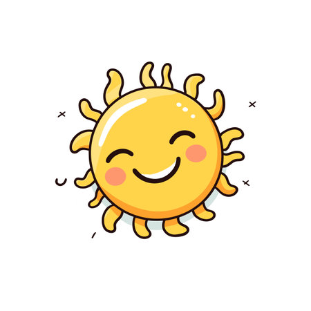 Sun. Sun hand-drawn comic illustration. Vector doodle style cartoon illustrationのイラスト素材