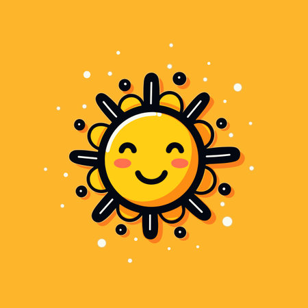 Sun. Sun hand-drawn comic illustration. Vector doodle style cartoon illustrationのイラスト素材