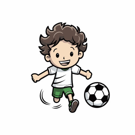 Football player. Soccer player hand-drawn comic illustration. Vector doodle style cartoon illustrationのイラスト素材