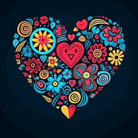 Heart. Heart hand-drawn comic illustration. Vector doodle style cartoon illustrationのイラスト素材