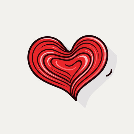 Heart. Heart hand-drawn comic illustration. Vector doodle style cartoon illustrationのイラスト素材