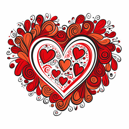 Heart. Heart hand-drawn comic illustration. Vector doodle style cartoon illustrationのイラスト素材
