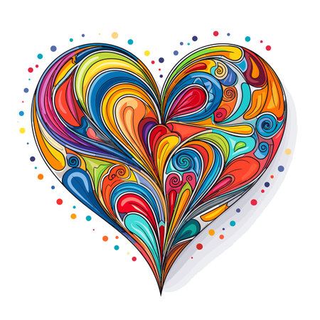 Heart. Heart hand-drawn comic illustration. Vector doodle style cartoon illustrationのイラスト素材