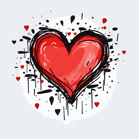 Heart. Heart hand-drawn comic illustration. Vector doodle style cartoon illustrationのイラスト素材