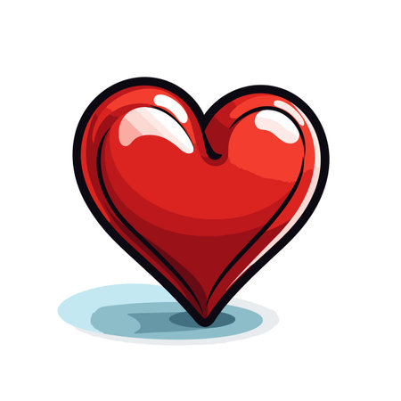 Heart. Heart hand-drawn comic illustration. Vector doodle style cartoon illustrationのイラスト素材