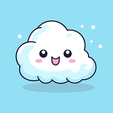 Cloud. Cloud hand-drawn comic illustration. Vector doodle style cartoon illustrationのイラスト素材