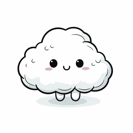 Cloud. Cloud hand-drawn comic illustration. Vector doodle style cartoon illustrationのイラスト素材