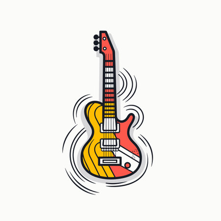 Electric guitar. Electric guitar hand-drawn comic illustration. Vector doodle style cartoon illustrationのイラスト素材