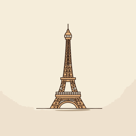Eiffel tower. Eiffel tower hand-drawn comic illustration. Vector doodle style cartoon illustrationのイラスト素材