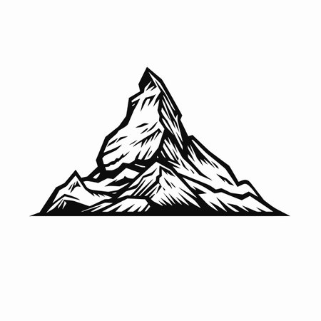 Matterhorn. Matterhorn hand-drawn comic illustration. Vector doodle style cartoon illustrationのイラスト素材