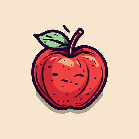 Apple hand-drawn comic illustration. Apple. Vector doodle style cartoon illustrationのイラスト素材