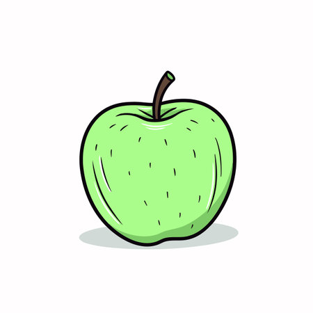 Apple hand-drawn comic illustration. Apple. Vector doodle style cartoon illustrationのイラスト素材