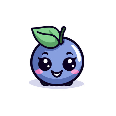 Blueberry hand-drawn comic illustration. Blueberry. Vector doodle style cartoon illustrationのイラスト素材