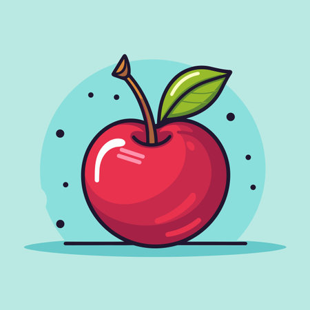 Cherry hand-drawn comic illustration. Cherry. Vector doodle style cartoon illustrationのイラスト素材