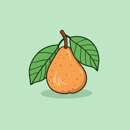 Pear hand-drawn comic illustration. Pear. Vector doodle style cartoon illustrationのイラスト素材