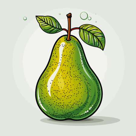 Pear hand-drawn comic illustration. Pear. Vector doodle style cartoon illustrationのイラスト素材