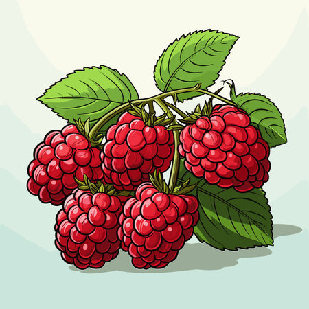 Raspberry hand-drawn comic illustration. Raspberry. Vector doodle style cartoon illustration