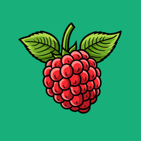 Raspberry hand-drawn comic illustration. Raspberry. Vector doodle style cartoon illustration