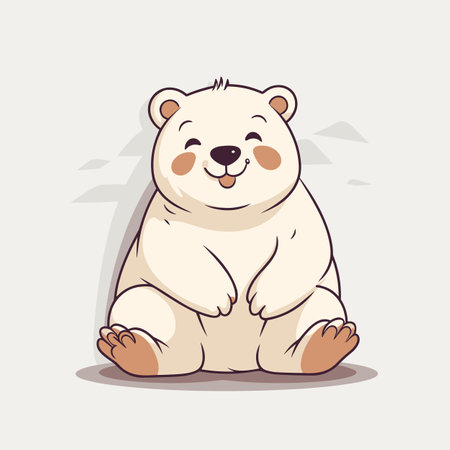 Bear hand-drawn comic illustration. Bear. Cute vector doodle style cartoon illustrationのイラスト素材