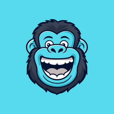 Gorilla hand-drawn comic illustration. Gorilla. Cute vector doodle style cartoon illustrationのイラスト素材