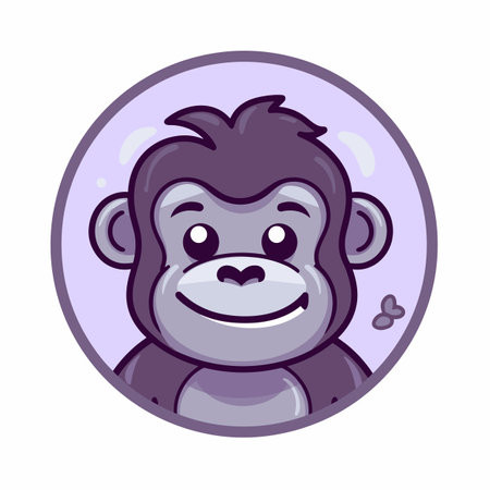 Gorilla hand-drawn comic illustration. Gorilla. Cute vector doodle style cartoon illustrationのイラスト素材