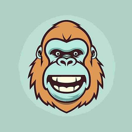 Gorilla hand-drawn comic illustration. Gorilla. Cute vector doodle style cartoon illustrationのイラスト素材
