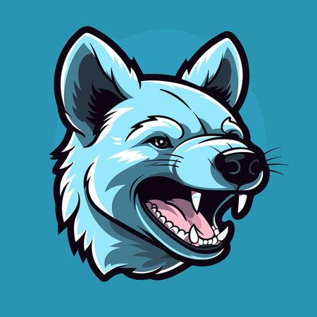Hyena hand-drawn comic illustration. Hyena. Cute vector doodle style cartoon illustrationのイラスト素材
