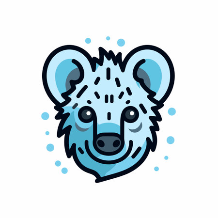 Hyena hand-drawn comic illustration. Hyena. Cute vector doodle style cartoon illustrationのイラスト素材