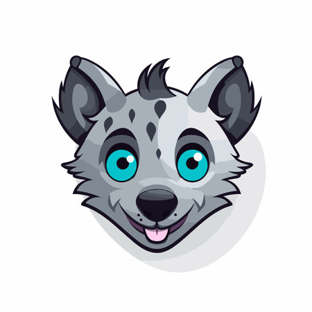 Hyena hand-drawn comic illustration. Hyena. Cute vector doodle style cartoon illustrationのイラスト素材
