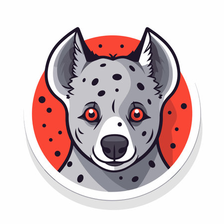 Hyena hand-drawn comic illustration. Hyena. Cute vector doodle style cartoon illustrationのイラスト素材