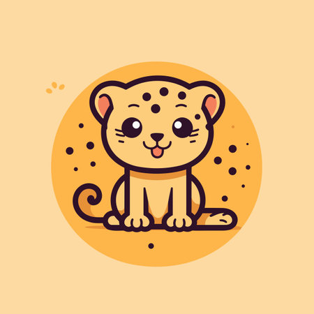Jaguar hand-drawn comic illustration. Jaguar. Cute vector doodle style cartoon illustrationのイラスト素材
