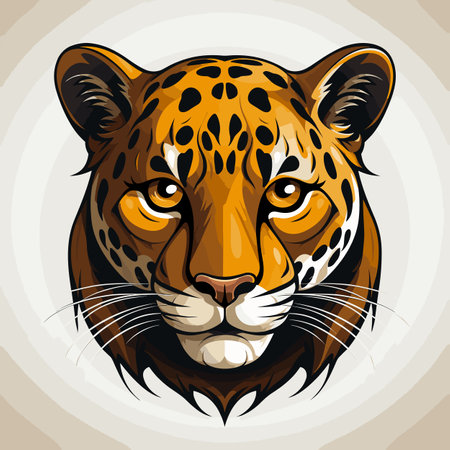 Jaguar hand-drawn comic illustration. Jaguar. Cute vector doodle style cartoon illustrationのイラスト素材