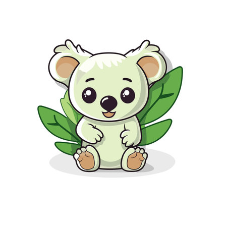 Koala hand-drawn comic illustration. Koala. Cute vector doodle style cartoon illustrationのイラスト素材