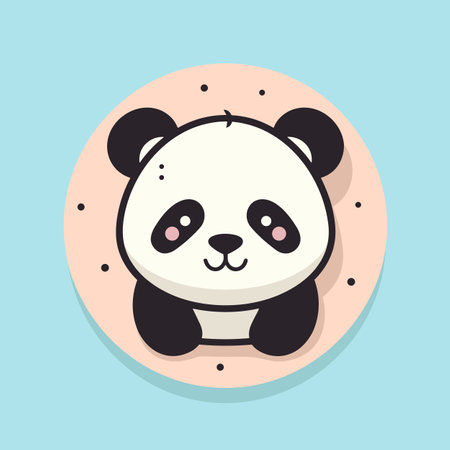 Panda hand-drawn comic illustration. Panda. Cute vector doodle style cartoon illustrationのイラスト素材