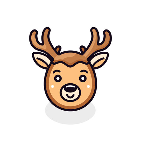 Reindeer hand-drawn comic illustration. Reindeer. Cute vector doodle style cartoon illustrationのイラスト素材
