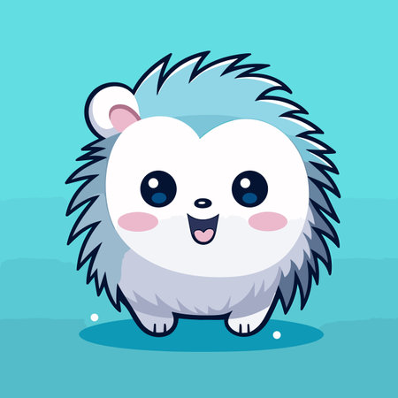 Porcupine hand-drawn comic illustration. Porcupine. Cute vector doodle style cartoon illustrationのイラスト素材