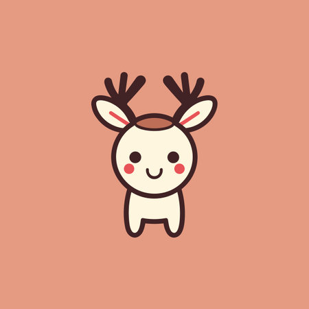 Reindeer hand-drawn comic illustration. Reindeer. Cute vector doodle style cartoon illustrationのイラスト素材