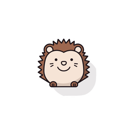 Porcupine hand-drawn comic illustration. Porcupine. Cute vector doodle style cartoon illustrationのイラスト素材