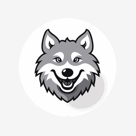 Wolf hand-drawn comic illustration. Wolf. Cute vector doodle style cartoon illustrationのイラスト素材