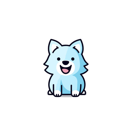 Wolf hand-drawn comic illustration. Wolf. Cute vector doodle style cartoon illustrationのイラスト素材
