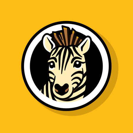 Zebra hand-drawn comic illustration. Zebra. Cute vector doodle style cartoon illustrationのイラスト素材