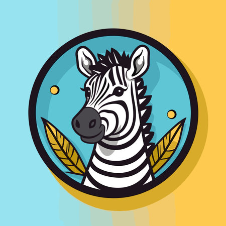Zebra hand-drawn comic illustration. Zebra. Cute vector doodle style cartoon illustrationのイラスト素材