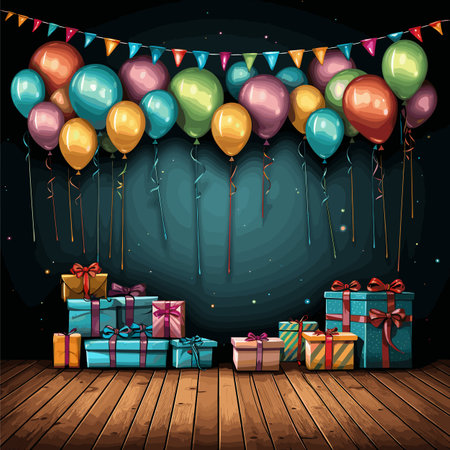 Birthday party. Birthday party hand-drawn comic illustration. Vector doodle style cartoon illustrationのイラスト素材