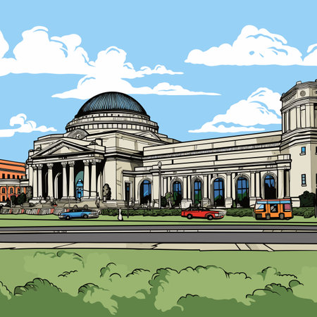 Union Station hand-drawn comic illustration. Union Station in Washington. Vector doodle style cartoon illustrationのイラスト素材