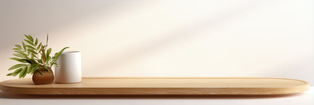 3d empty minimalistic wooden product display podium. Scene stage decoration for promotion sale or advertising of beauty and spa products and cosmeticsの素材