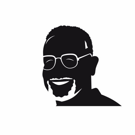 Man head silhouette. Man head black icon on white backgroundのイラスト素材