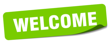 welcome sticker. welcome rectangular label isolated on white backgroundのイラスト素材