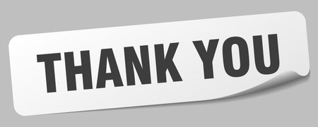 thank you sticker. thank you rectangular label isolated on white backgroundのイラスト素材