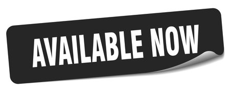 available now sticker. available now rectangular label isolated on white backgroundのイラスト素材